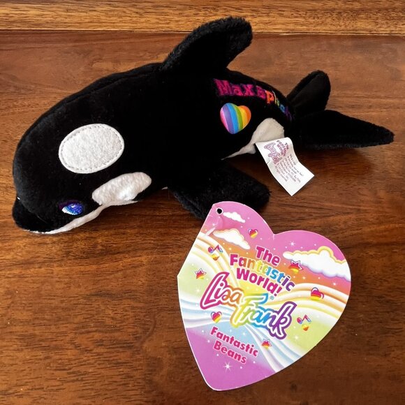 Vintage Lisa Frank Max Splash Orca Whale Plush Beanie Stuffed Animal 1998 - Picture 1 of 13